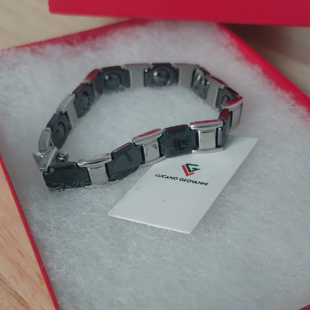 Black Tuscany and Stainless Steel Men's Bracelet